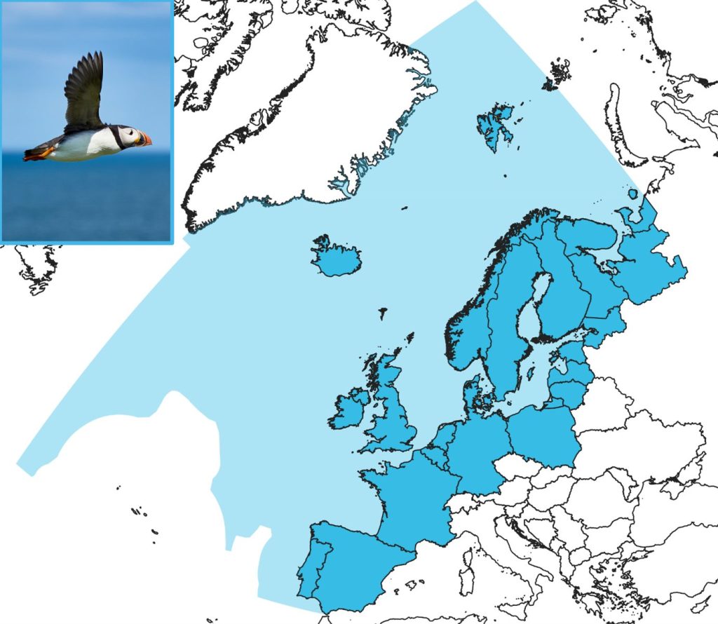 Map of study area - northeast atlantic